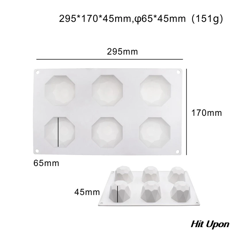 

2021 6 Holes Rectangle Shapes Cake Fondant Chocolate Soap Silicone Mold Mould Biscuit Cookie Baking Kitchen Bakeware Accessories