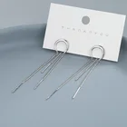 Женские серьги-цепочки в форме полумесяца, длинные серьги-кисточки, Ювелирное Украшение для ушей