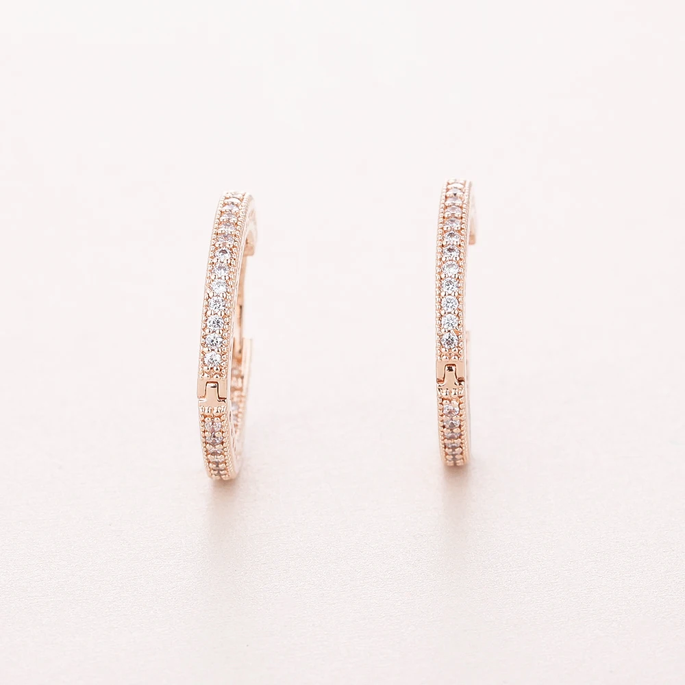 Ювелирные изделия из розового золота серьги кольца в форме сердца с