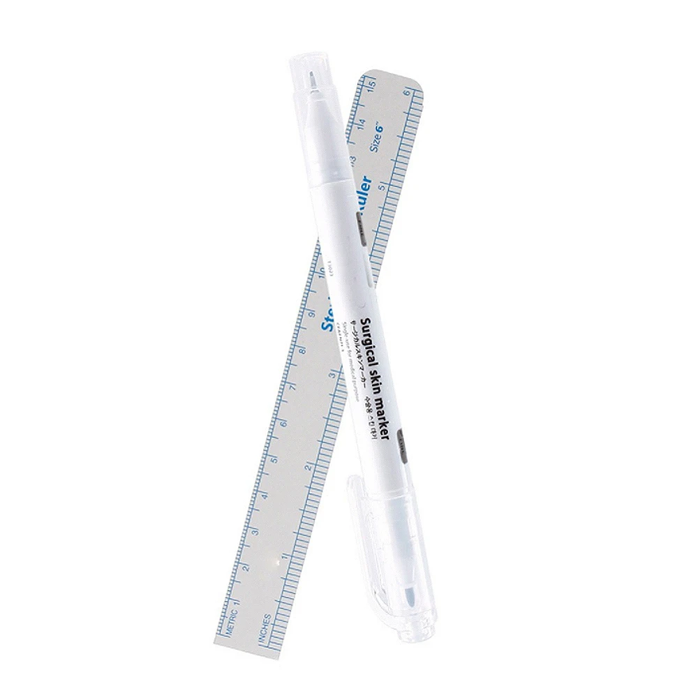 Хирургический маркер для кожи бровей татуировки и ручка с измерительной