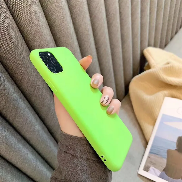 Classic Solid Color Case for Apple Phone 8 plus 7 iPhone Fresh Green Silicone Xs Max iphone 11 xs case girls | Мобильные телефоны и