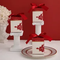20 PCS Festive Floral Print Wedding Candy Gift Box Party Creative Personality Ribbon Bow Small Gift Box