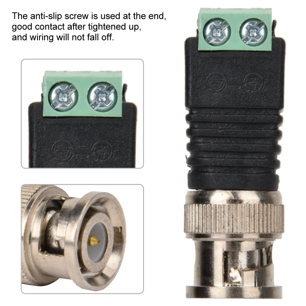 Разъем BNC Штекерный разъем винтовой клеммы коаксиальный Видео балун