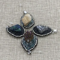 1 pcs natural stone colorful crystal pendant irregular shape jewelry design and production diy necklace accessories aura amulet