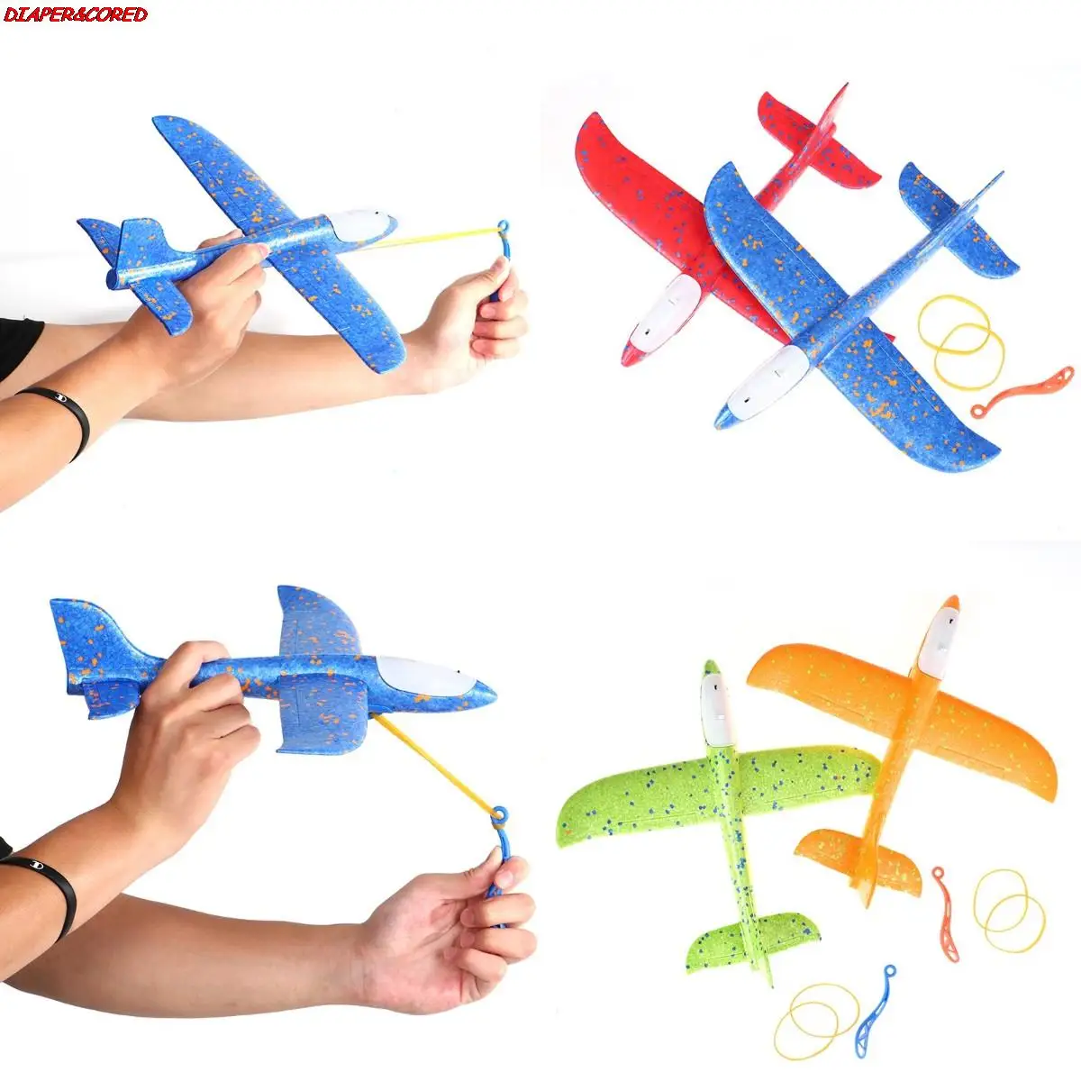 

Foam Hand Throwing LED Airplanes Toy, 35cm LED Flight Mode Glider Inertia Planes Model,Aircraft Planes For Kids Outdoor Sport