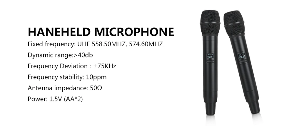 SP U1002 UHF профессиональный двойной беспроводной микрофон Система 2 канала 2 ручной караоке микрофон комплект для свадьбы, вечеринки