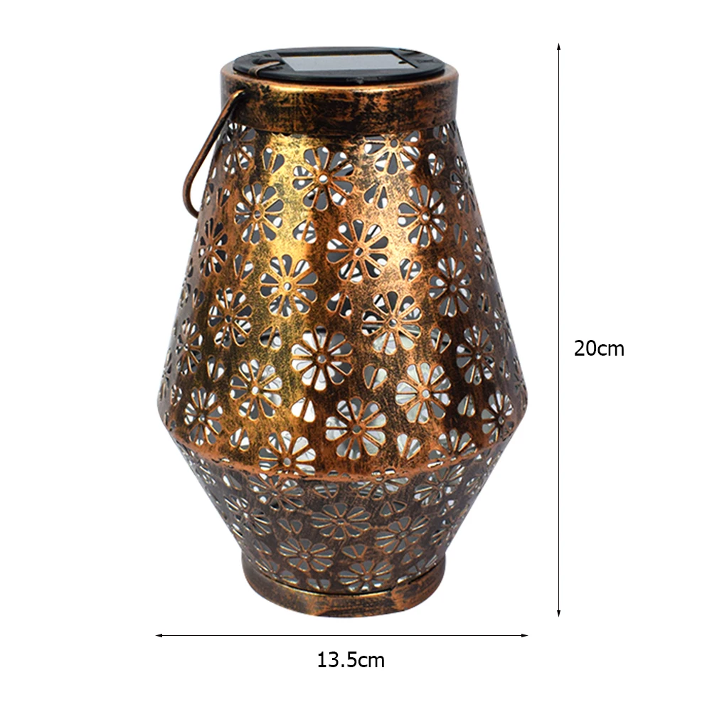 

Iron LED Solar Projection Lamp LED Spot Light Garden Path Landscape Lights Retro Hollow Lantern Hanging Landscape Decor Lamp