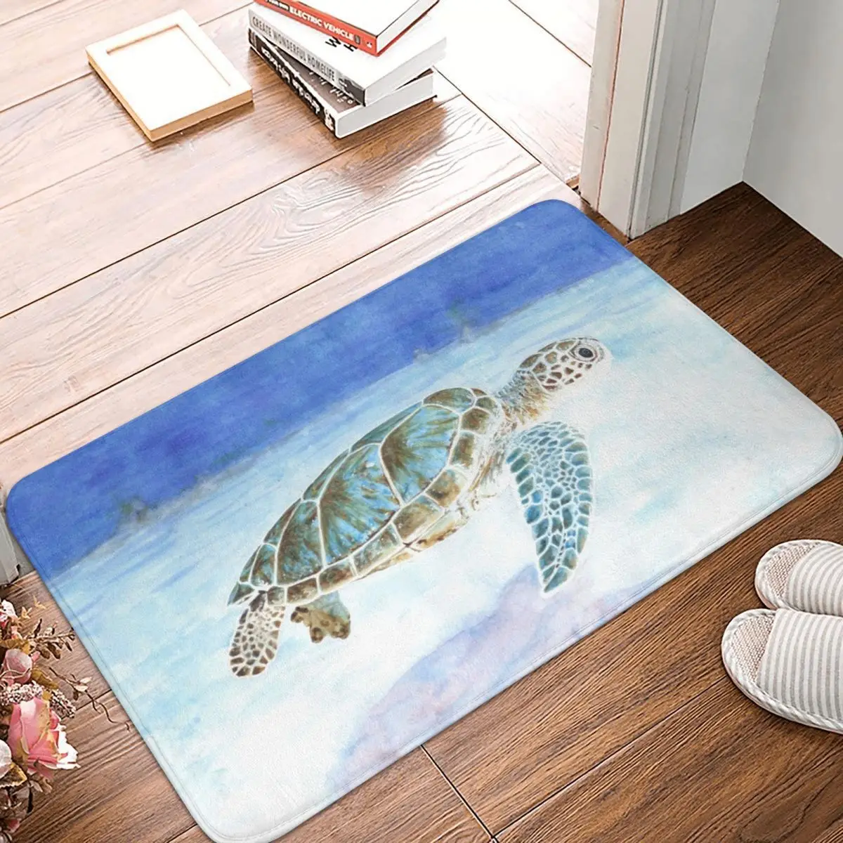 Морская черепаха подводный коврик ковер полиэстер нескользящий напольный декор