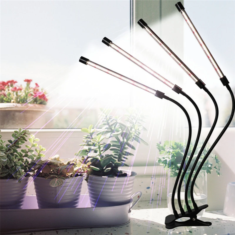Plant Growth Lamp Long Strip 4 Tube 4 Heads Clip Plant Growth Lamp Led Grow Light For Indoor Plant Flowers Uv Light