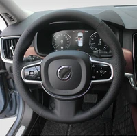 for volvo s90 xc90 multicolor suede leather steering wheel cover marker stitch wrap cover