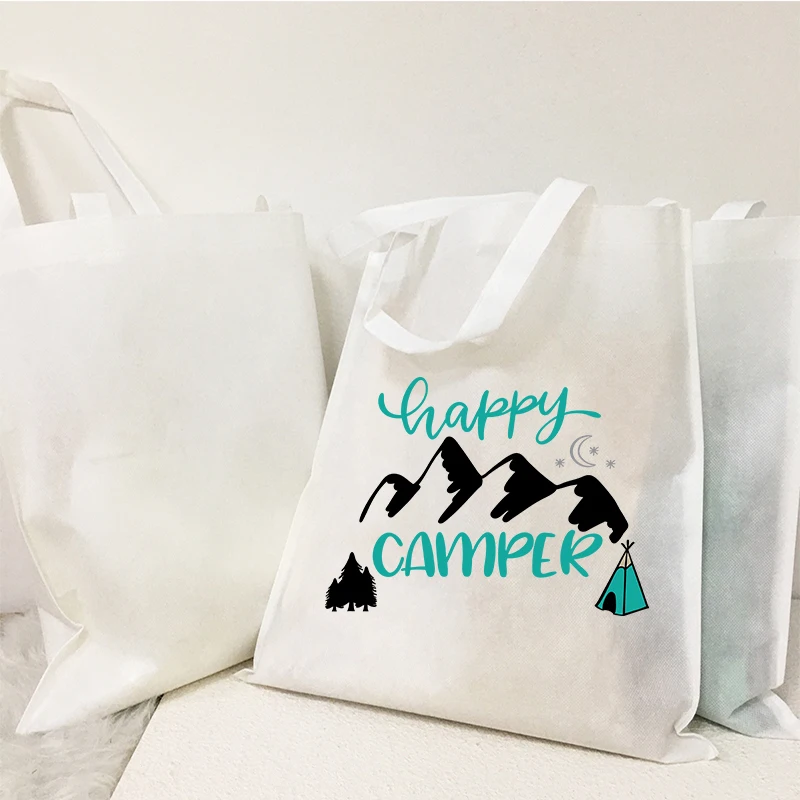 

100pcs/Lot DIY Sublimation Shopping Bag White Non-Woven Environmental Protection Portable Tote Bags Heat Transfer Handbag