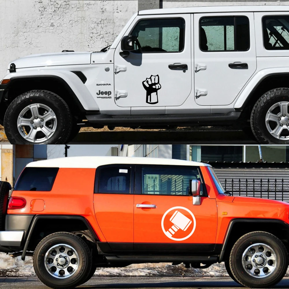 Автомобильная наклейка 2 шт. защитная пленка Железный Человек-паук Тор Халк