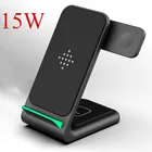 Быстрая Беспроводная зарядная станция 15 Вт для iPhone 12 11 Pro Apple Watch Qi 3 в 1 для Samsung S10 S21 Galaxy Buds Pro, зарядная подставка