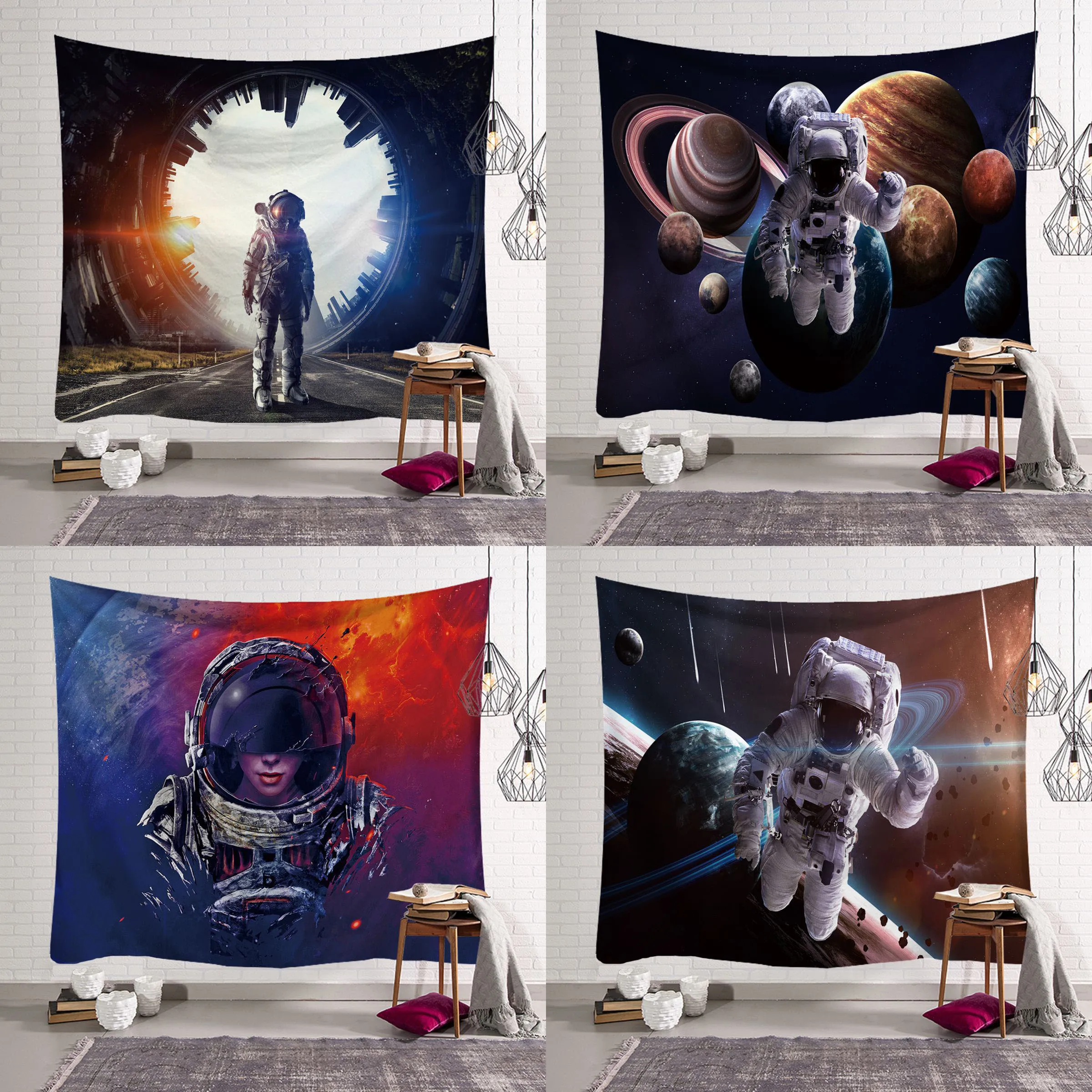 3D галактика Psychedelic настенный гобелен планеты пространство спальня висит