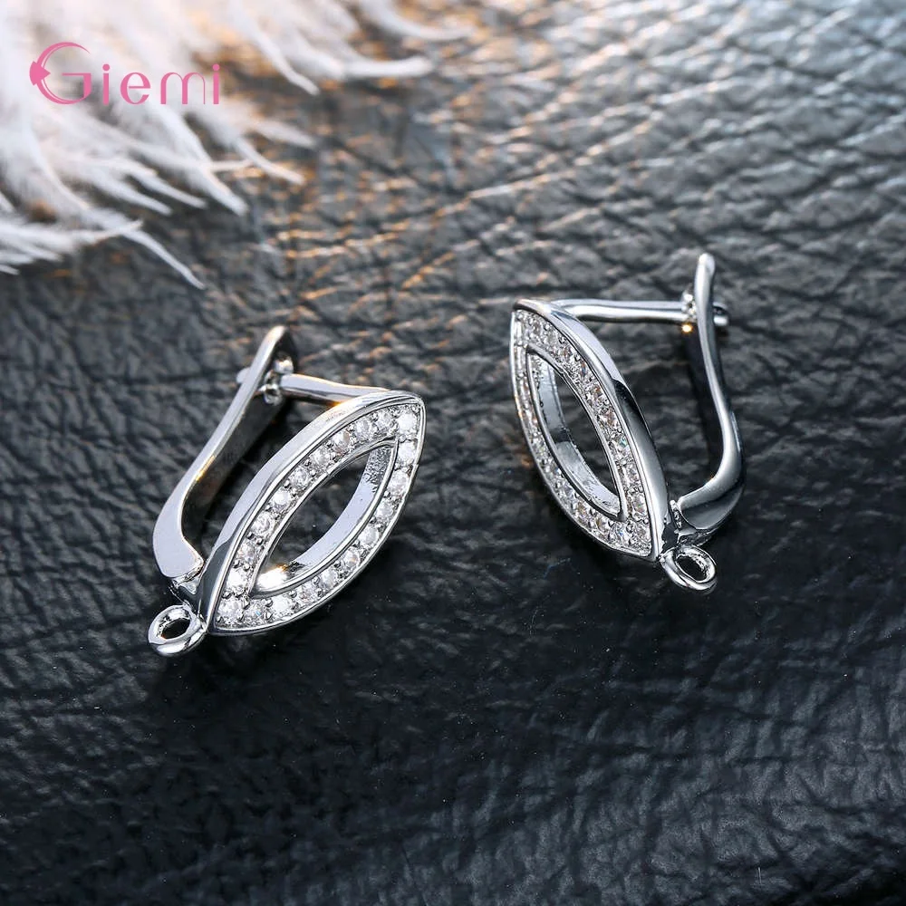 

Fashion 925 Sterling Silver Cubic Zirconia DIY Jewelry Accessories Earrig Finding for Jewelry Making Hoop Earring Brincos