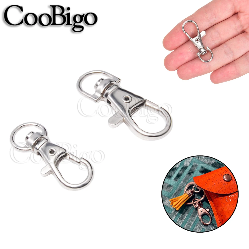 Поворотная серебряная застежка карабин зажимы крючки металлический шнурок из