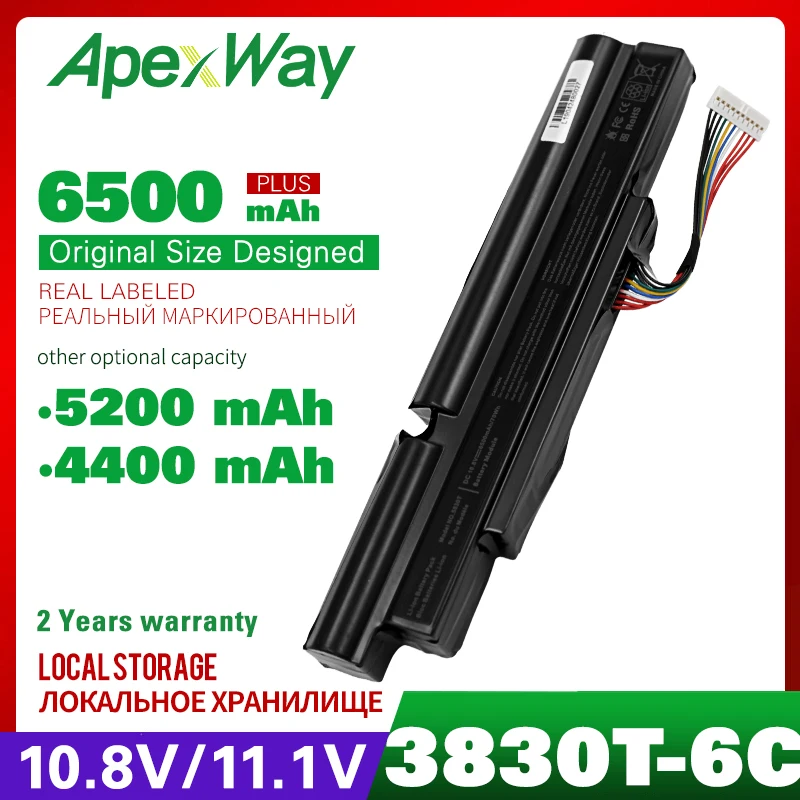 Аккумулятор Apexway для ноутбука Aspire TimelineX 4400 T 3830TG 3830T 4830TG 4830T 5830TG для ACER A3INR18/65-2 AS11A3E AS11A, 5830 мАч
