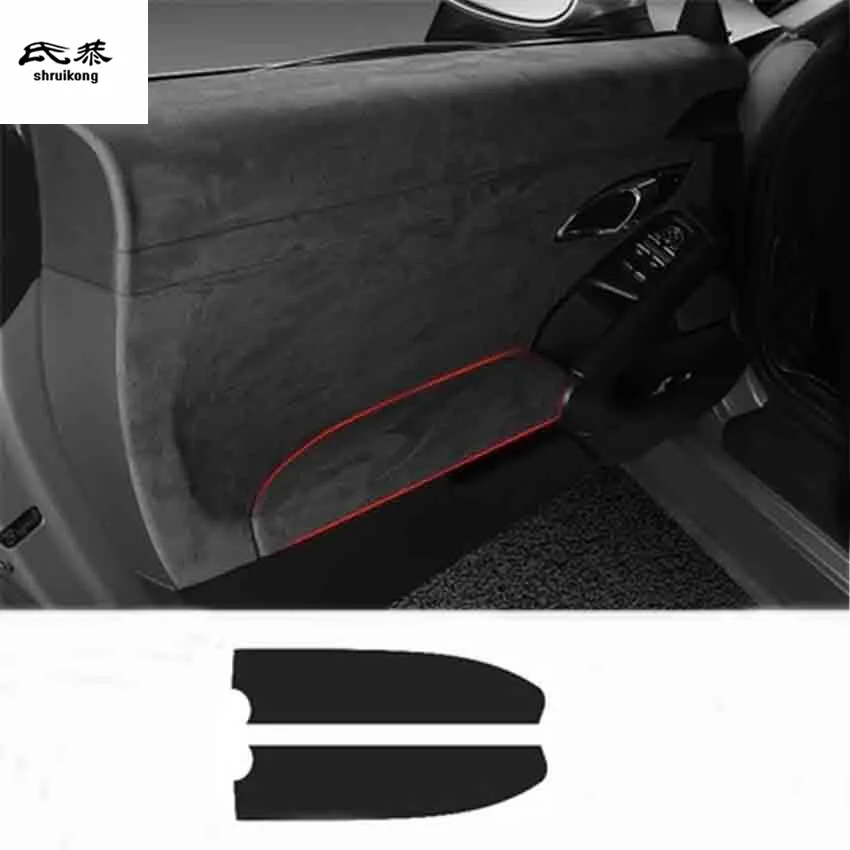 2 шт./лот наклейка для автомобиля Alcantara кожаная внутренняя дверь подлокотник