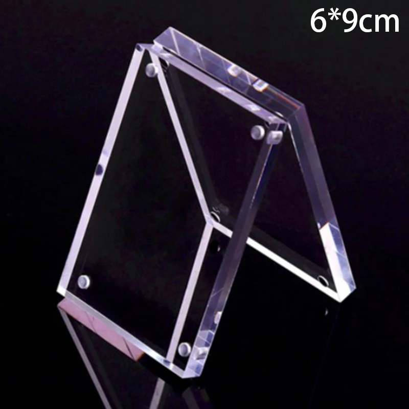 Acrylic Photo Frame Picture Clear Magnetic Crystal Price Tag Table Display for Bedroom living Room Desktop Decor | Дом и сад