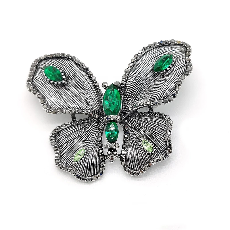 

PD BROOCH 2021 New Retro Style Black Butterfly Exquisite Zircon Brooch Accessories Jewelry Brooches for Women