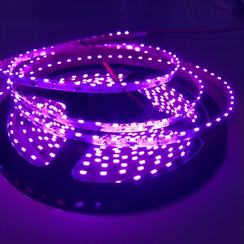 Фиолетовый 5 м/рулон DC 12V 24V SMD335 сбоку излучающих светодиодный полосы светильник 120 светодиодный S/М 8 мм PCB гибкие светодиодные ленты светильник 120 градусов светильник ing с 3 м клейкие ленты - Испускаемый цвет: Фиолетовый
