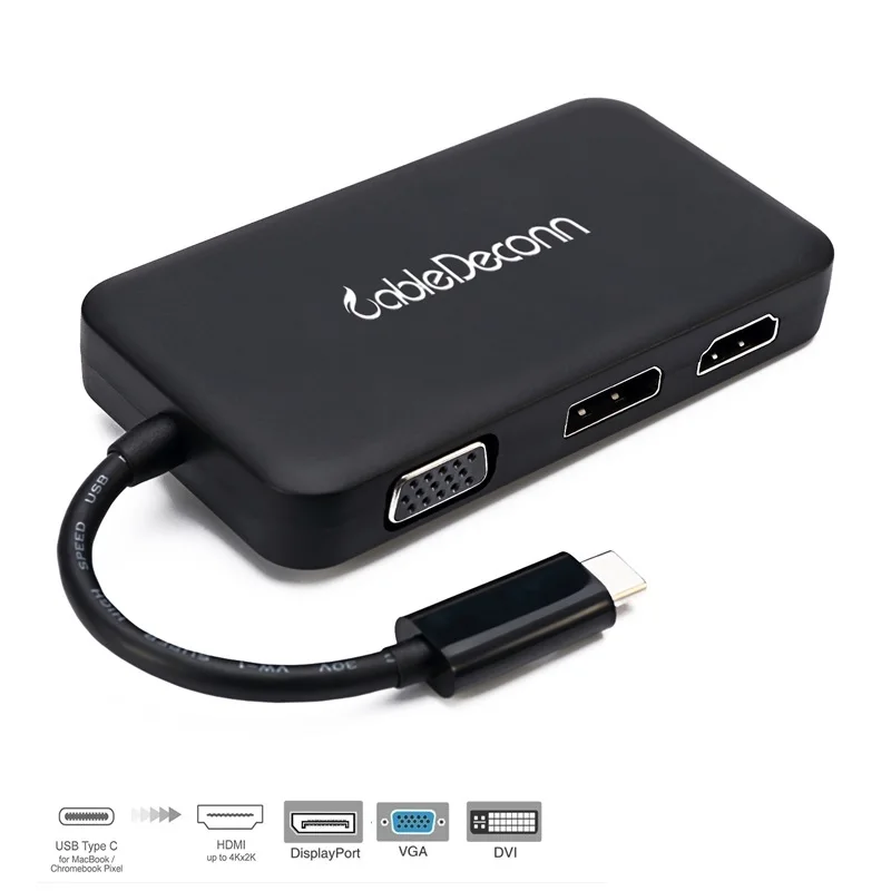 Многопортовый адаптер для Macbook Dell XPS USB C Type c Thunderbolt 3 to DisplayPort DP 4K HDMI VGA DVI 1080P|thunderbolt