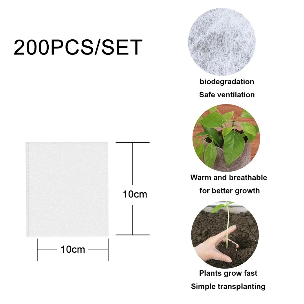 

200pcs Plant Growth Bags Degradable Non-woven Cloth Bag Plant Growth Bag For Wrap Ropes Tomato Plants Vines