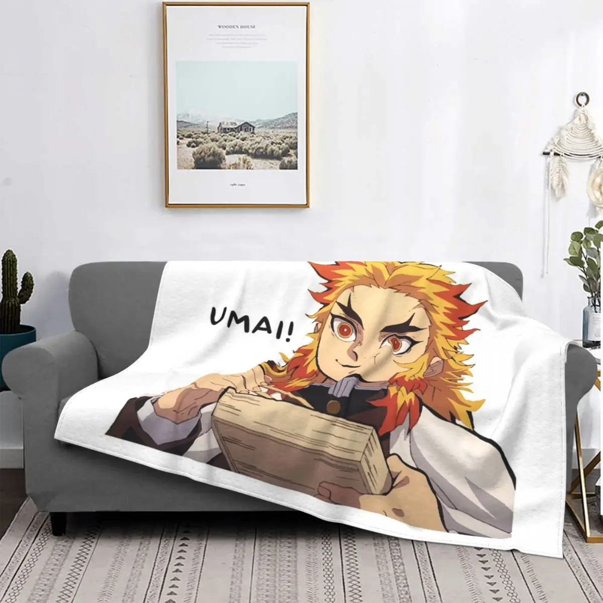 

Rengoku Umai Throw Blanket For Room Decor Warm Anti-pilling Flannel Blanket Gifts For Kids