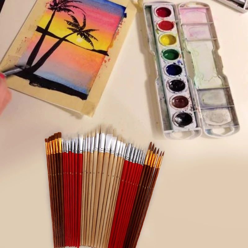 

38 Pcs Paint Brush Professional Paint Brush Travel Oil Brushes Kit 38pc Synthetic Paint Brushes Canvas Travel Bag