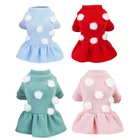 Теплая одежда для собак, зимнее платье, одежда для маленьких и средних собак, трикотажная вязаная крючком юбка с бульдогами