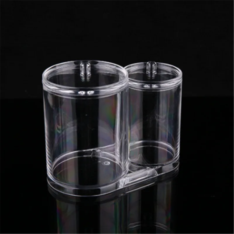 Transparent High-End Double-Hole Swab Box Cotton Varia Bucket PS Storage Brushware | Дом и сад