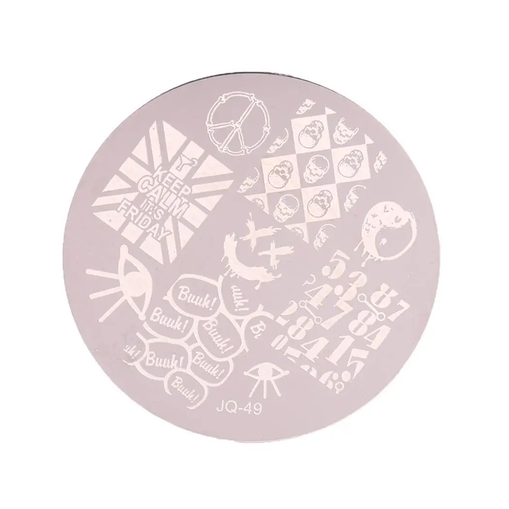 Women Fashion Stainless Steel Manicure 3D Decoration Nail Art Printing Silver Template Number Alphabet | Красота и здоровье