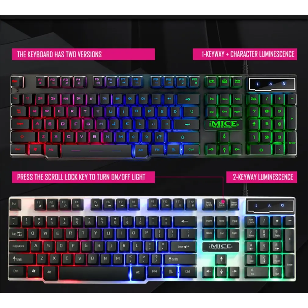 Игровая клавиатура iMice 104 клавишные колпачки с RGB подсветкой механическая игровые