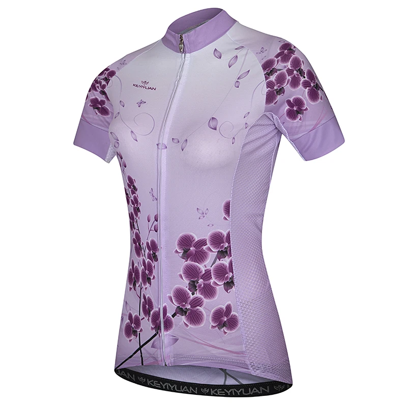 

KEYIYUAN Women's Summer Short Sleeve Cycling Jersey Top MTB Clothing Mountain Bicycle Clothes Outdoor Bike Shirt Maglia Ciclismo