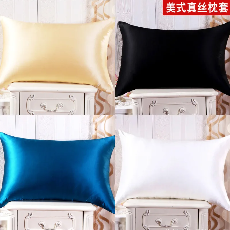 

19Momme Silk Zipper Pillowcase 100% Nature Mulberry Silk Pillow Case For Healthy Pillowslip For Sleep Home Bedding
