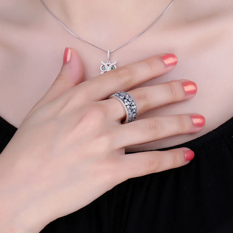 Jewelrypalace стерлингового серебра 925 Hollow oOut цветок заявление кольцо