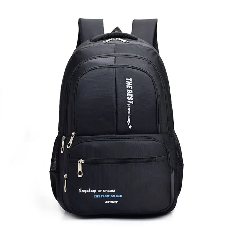 

Men's Breathable Shock Absorption Backpack Large Outdoor Travel Mountaineering Waterproof Backbag Youth 14 Inch Laptop Bag Black
