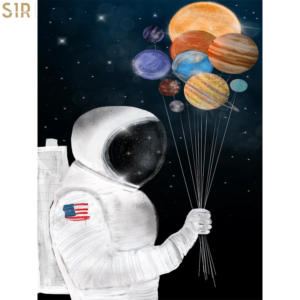 

Astronaut Space Dreaming Stars Limit Oil Painting Canvas Wall Pictures for Living Room Posters Prints Architectural Decoration