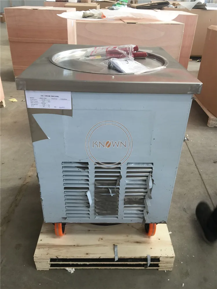 Бесплатная доставка по морю одна круглая сковорода машина для мороженого из