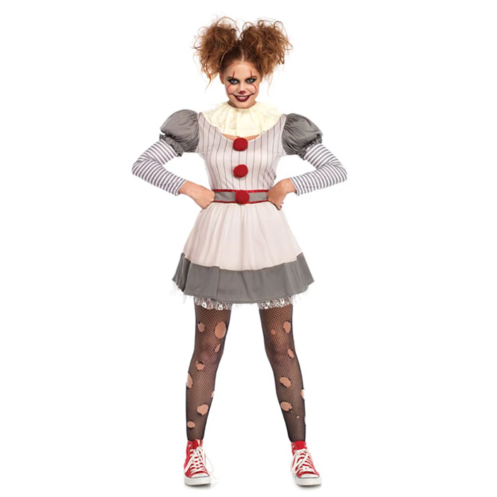 Umorden IT Movie Pennywise косплей страшный клоун костюм для женщин подростков девочек