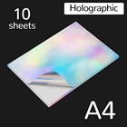 Голографическая бумажная этикетка, наклейка формата А4 с печатью, бумажная наклейка, лазерный цвет, серебристая этикетка с ПЭТ, самоклеящаяся бумага, водостойкая наклейка
