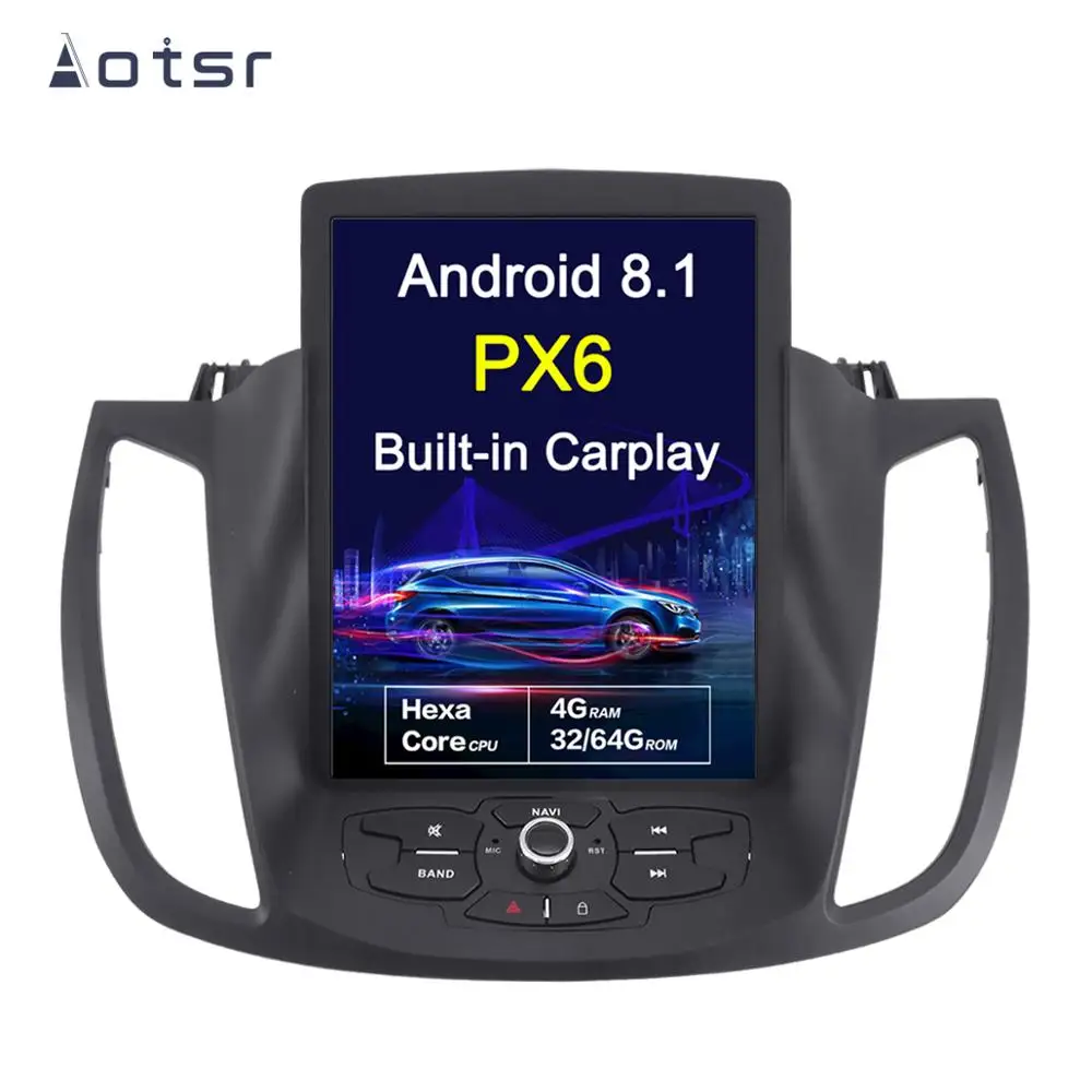Автомобильная стереосистема One din PX6 Android 8 1 стиль Tesla вертикальная навигация GPS для