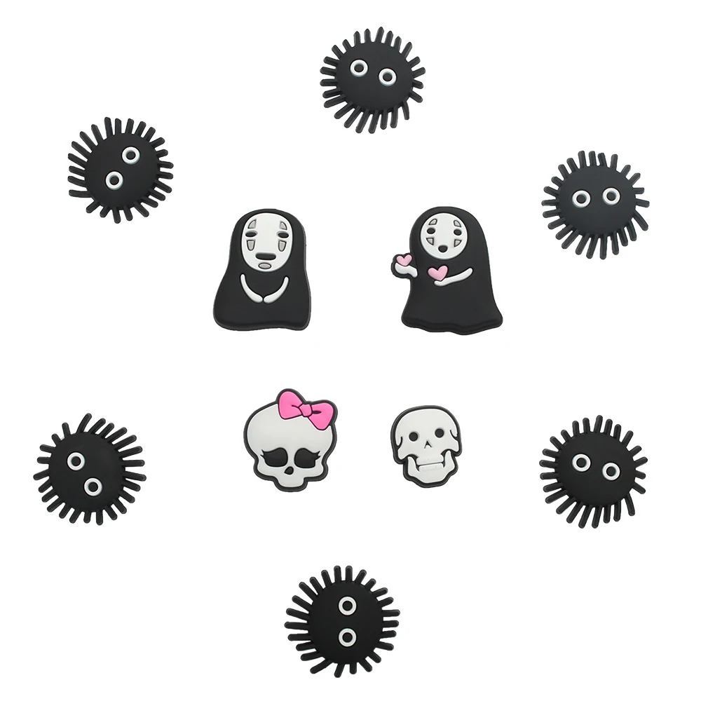 1pcs Spirited&ampAway Skulls Ghost Funny Shoe Charms Accessories No Face Man Garden Decoration for Croc Jibz Kid's Party Gift | Обувь