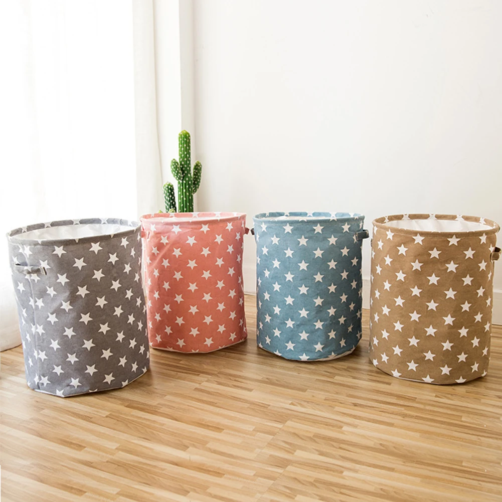 Домашний Органайзер портативные игрушки складное ведро с рисунком звезды