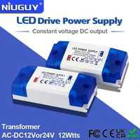 led transformer driver 110 240vac to dc12v24v niuguy 12w power supply for under cabinet puck light lights strips g4mr11
