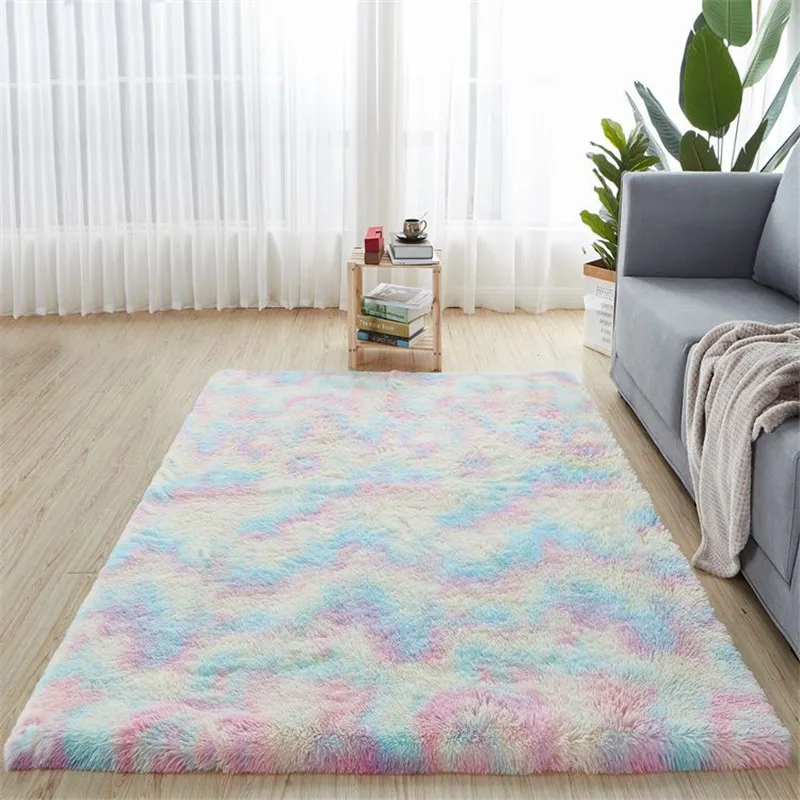 

Plush Carpet Living Room Decoration Fluffy Rug Thick Bedroom Carpets Anti-slip Floor Soft Lounge Rugs Solid Carpets Floor