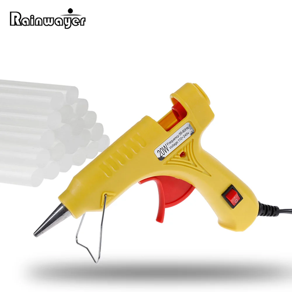 

20W Hot Glue Gun with Glue Stick 7x200mm Glue Stick Mini Electric Gun Temp Heater Melt Graft Repair Tool Heat Temperature Tool