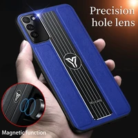 metal leather camera lens protector back case for huawei glory p20 p30 p40 pro mate 30 40 pro magnetic car holder phone cover