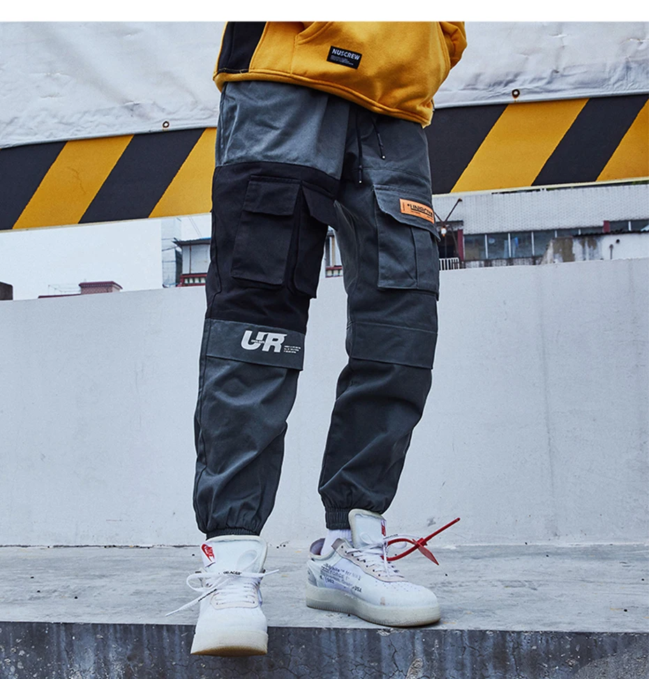 Aelfric Eden штаны карго с карманами мужские Цветные Лоскутные Повседневные Jogger модные тактические брюки Tide Harajuku уличная