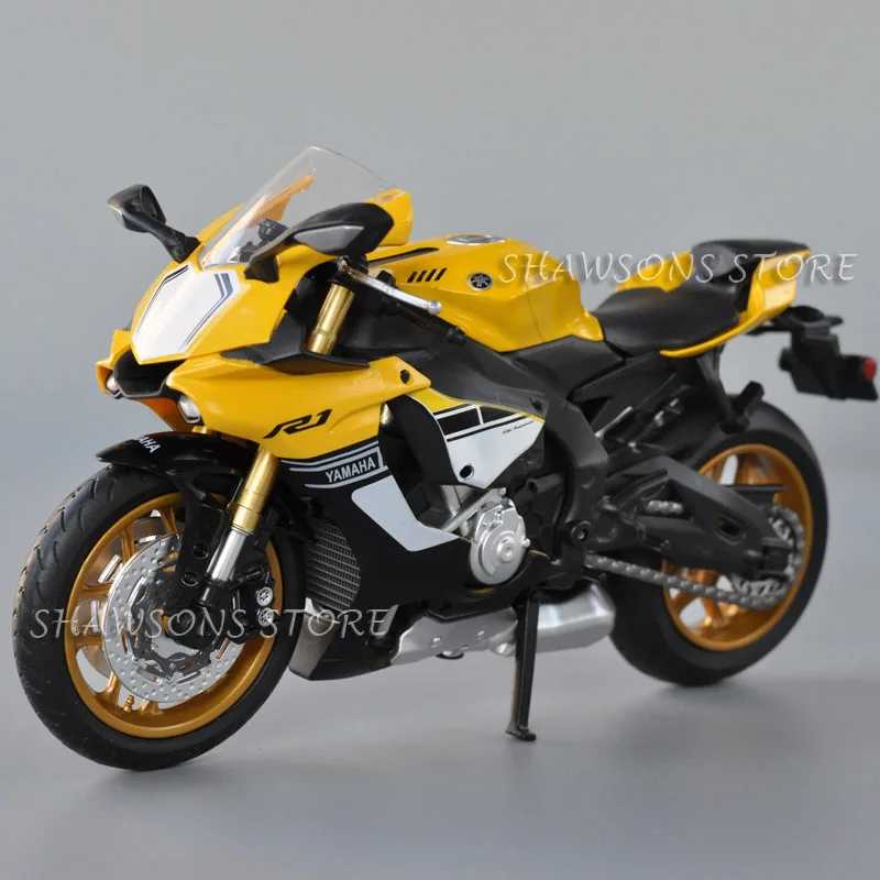 1:12 Scale Diecast Motorcycle Model Toys YZF R1 Sport Bike Miniature Replica Collectible